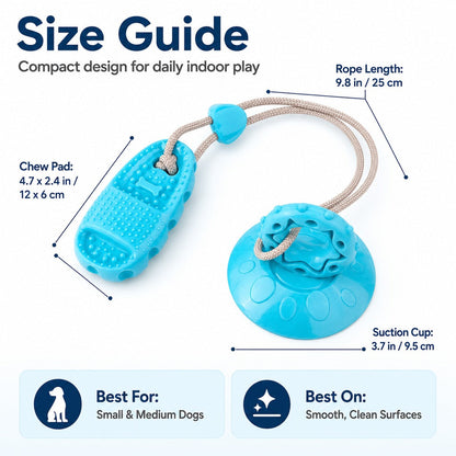 Ortekor Suction Cup Dog Chew & Tug Toy for Indoor Play - Helps Redirect Shoe Chewing & Burn Boredom