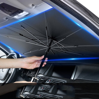 Automotive Windshield Parasol for Interior Temperature Control & Dashboard Protection in Sedans, SUVs, Trucks | Foldable Reflective Car Shad