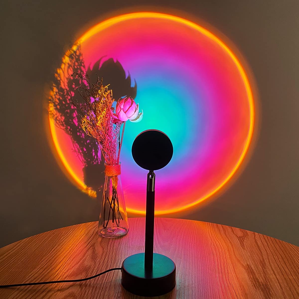 Projection Atmosphere Lamp with 16 Color Modes and Remote Control for Home Bedroom Living Room Decor | Adjustable Angle USB-Powered Ambient