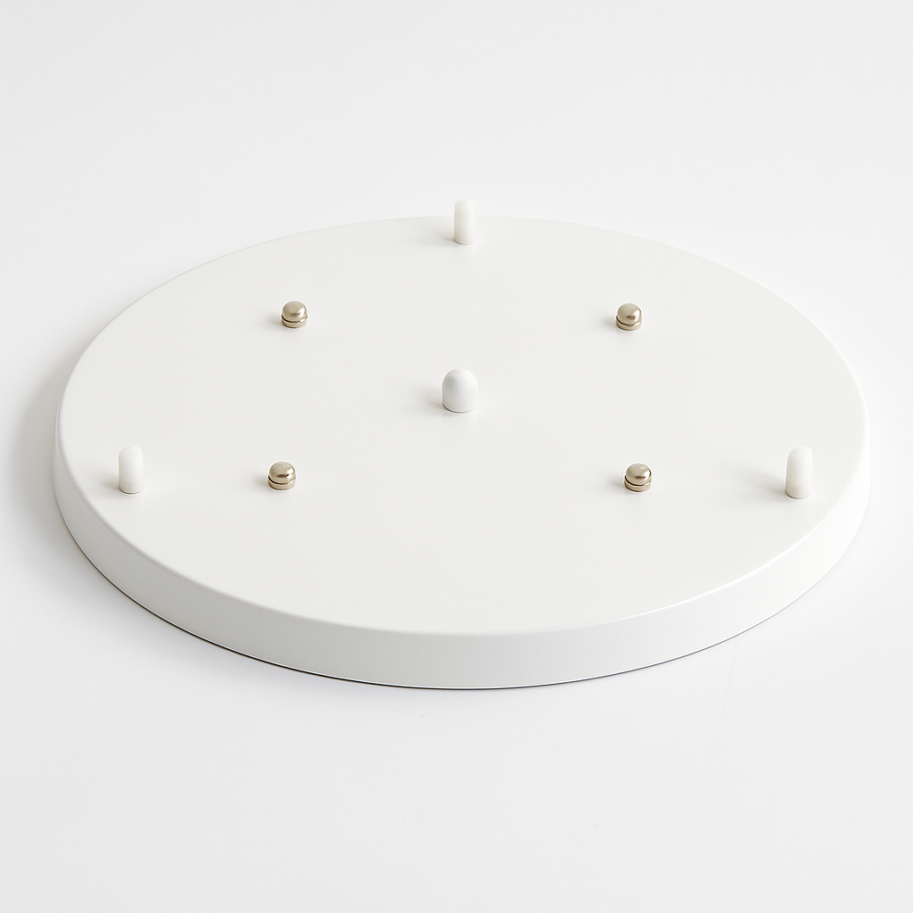 Ceiling Canopy Base for Hanging Lights – Round Metal Plate with Adjustable Wire & Multi-Hole Mounting for Kitchen Dining Room Bedroom Living