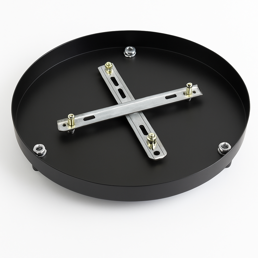 Ceiling Canopy Base for Hanging Lights – Round Metal Plate with Adjustable Wire & Multi-Hole Mounting for Kitchen Dining Room Bedroom Living