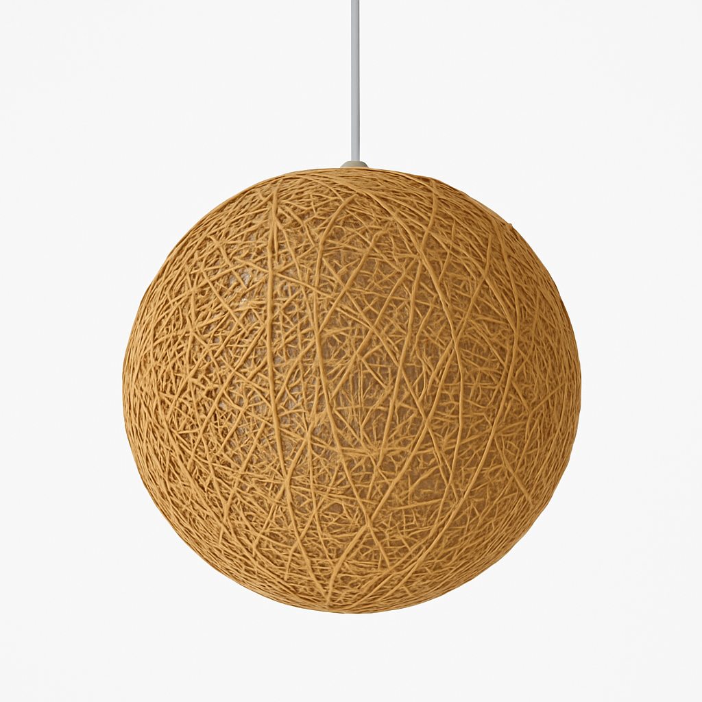 Woven Paper Globe Pendant Light with Adjustable Cord - Handcrafted Sphere Ceiling Fixture for Bedroom & Living Room
