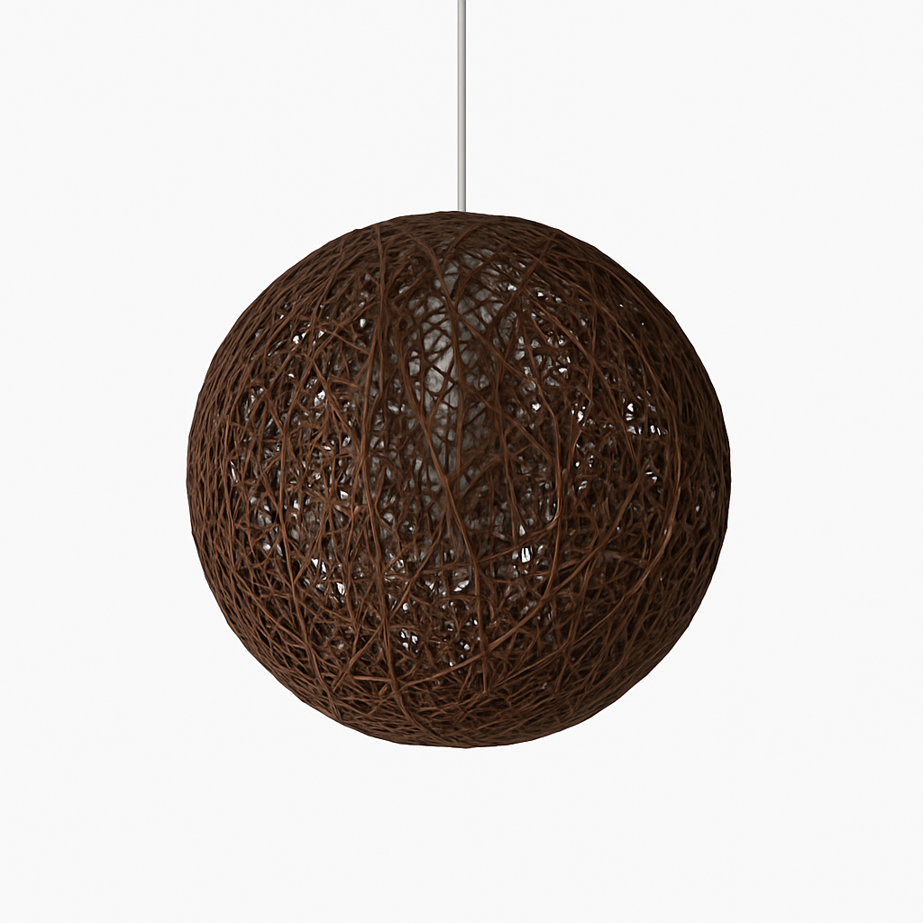Woven Paper Globe Pendant Light with Adjustable Cord - Handcrafted Sphere Ceiling Fixture for Bedroom & Living Room