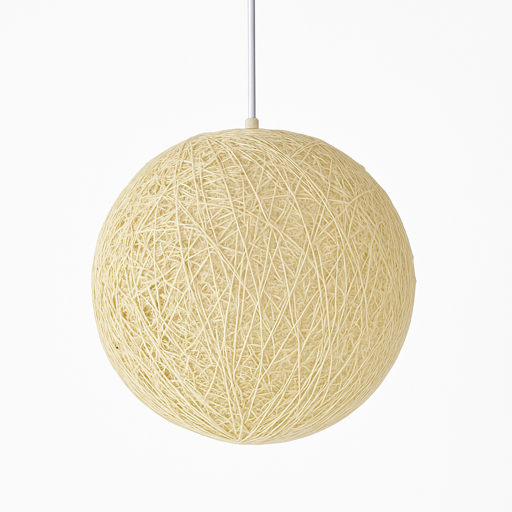 Woven Paper Globe Pendant Light with Adjustable Cord - Handcrafted Sphere Ceiling Fixture for Bedroom & Living Room