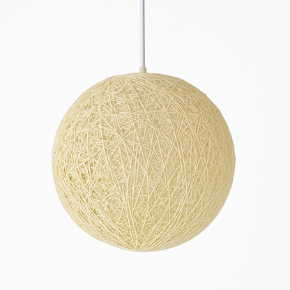 Woven Paper Globe Pendant Light with Adjustable Cord - Handcrafted Sphere Ceiling Fixture for Bedroom & Living Room