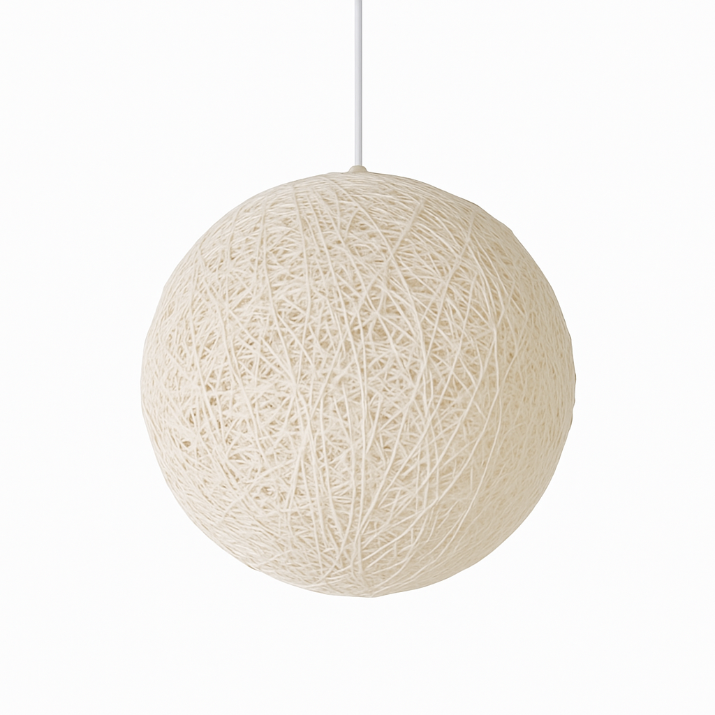 Woven Paper Globe Pendant Light with Adjustable Cord - Handcrafted Sphere Ceiling Fixture for Bedroom & Living Room