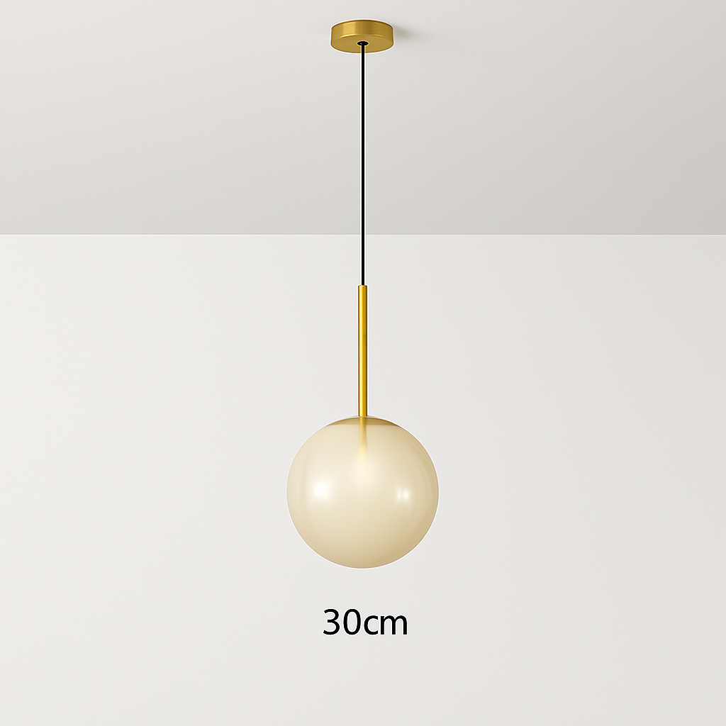 Glass Sphere Pendant Light | Modern Scandinavian Hanging Lamp for Dining Room, Bedroom, Cafe | G4 LED Compatible Ceiling Fixture