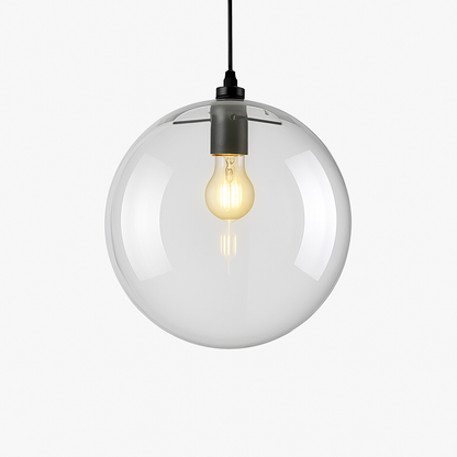 Glass Globe Pendant Light with E27 Socket Rose Gold or Black Finish Modern Ceiling Fixture for Dining Room Living Room Bedroom Office