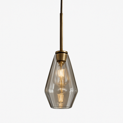 Contemporary Glass & Metal Pendant Light | E27 LED Hanging Fixture for Dining Room, Living Room, Bedroom & Kitchen Island Lighting