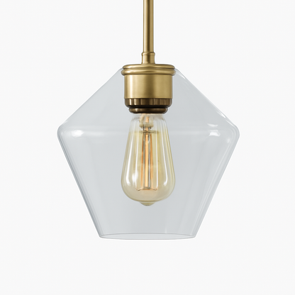 Contemporary Glass & Metal Pendant Light | E27 LED Hanging Fixture for Dining Room, Living Room, Bedroom & Kitchen Island Lighting