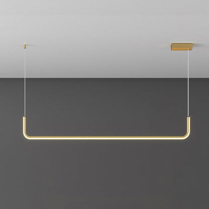 Linear Aluminum LED Ceiling Light Fixture 47 in Black Dimmable for Kitchen Island Dining Table Modern Suspended Bar Over Counter Office