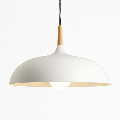 Aluminum & Wood Hanging Fixture E27 Socket for Kitchen Island Dining Room Ceiling Light Adjustable Drop Scandinavian Style Modern Minimalist
