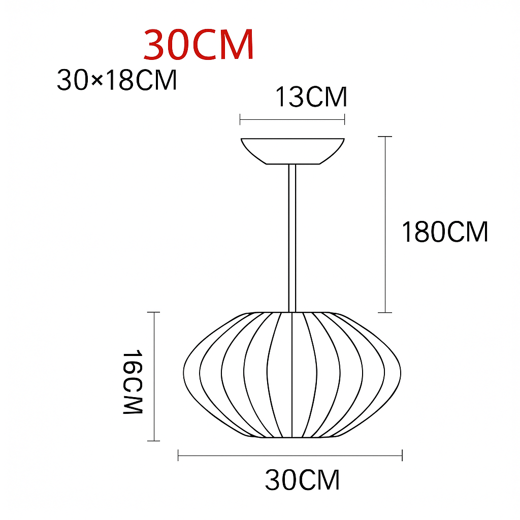 Japanese-Inspired Fabric Pendant Light — Soft Lantern Style Ceiling Fixture for Living Room, Bedroom & Dining