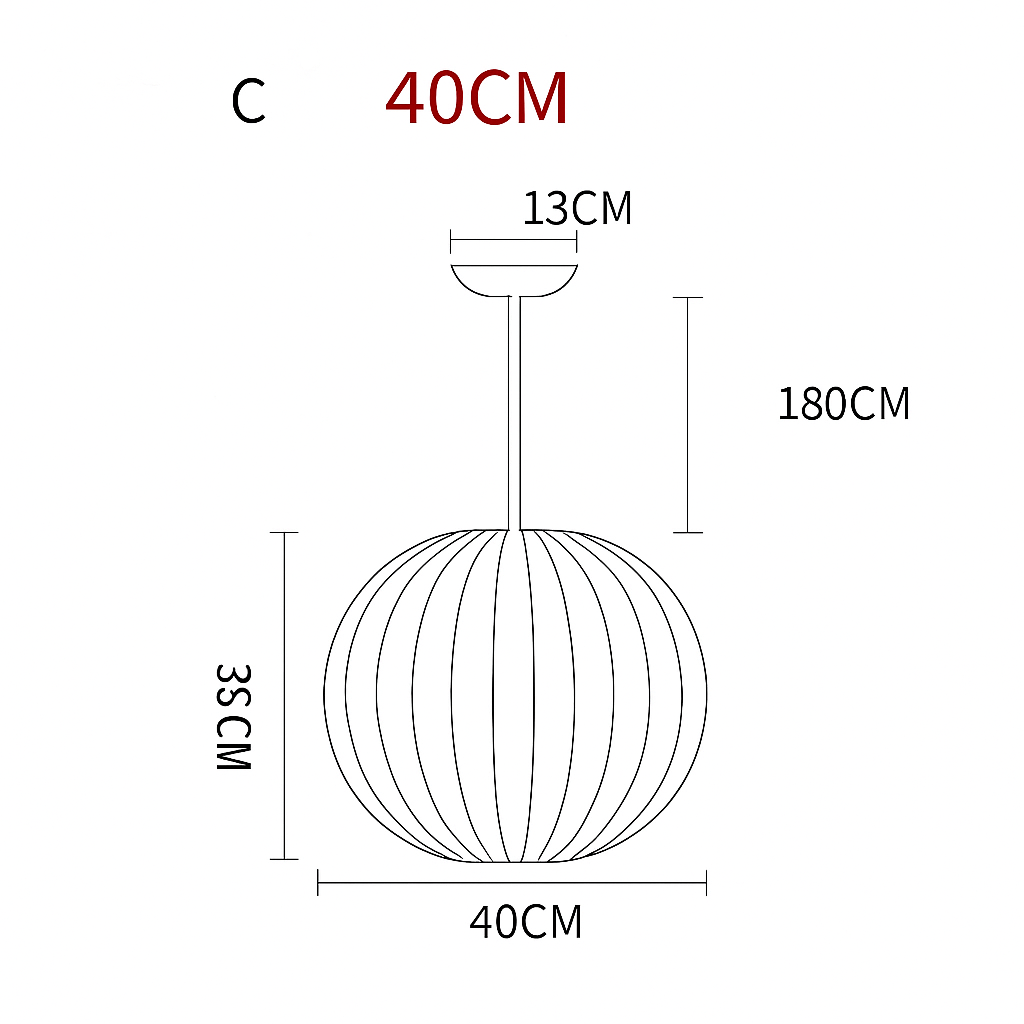 Japanese-Inspired Fabric Pendant Light — Soft Lantern Style Ceiling Fixture for Living Room, Bedroom & Dining