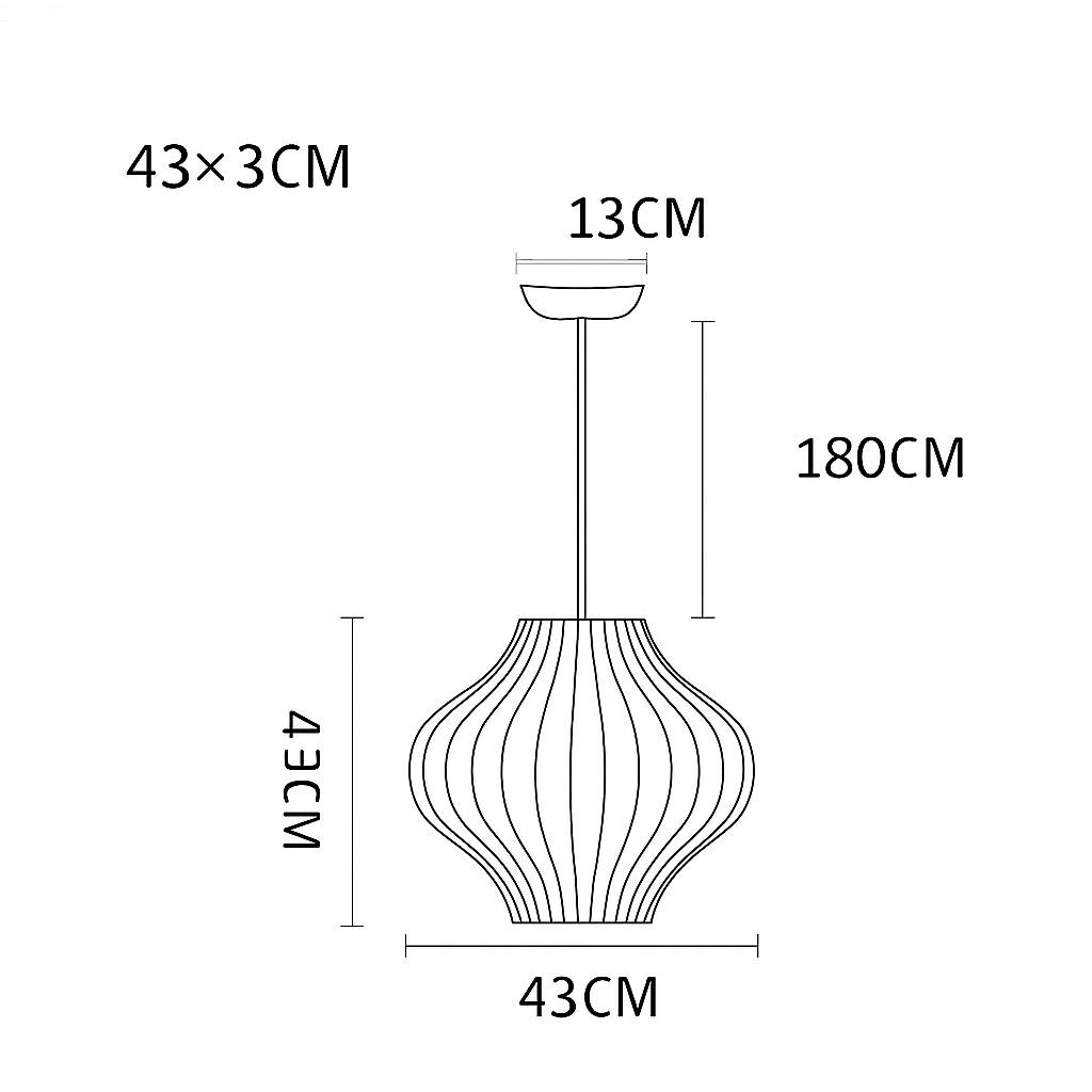Japanese-Inspired Fabric Pendant Light — Soft Lantern Style Ceiling Fixture for Living Room, Bedroom & Dining