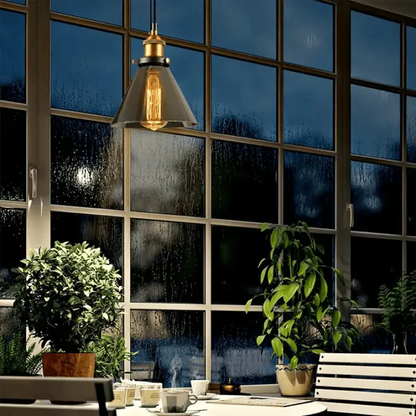 Tinted Glass Hanging Fixture 10-Inch Industrial Ceiling Light for Dining Room Kitchen Island Living Room Modern Pendant Lamp E27 Socket
