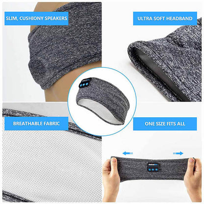 Sleep Headband with Speakers for Sleeping & Relaxation – Ultra-Soft Wireless Sleep Headphones for Side Sleepers | Noise Blocking Music