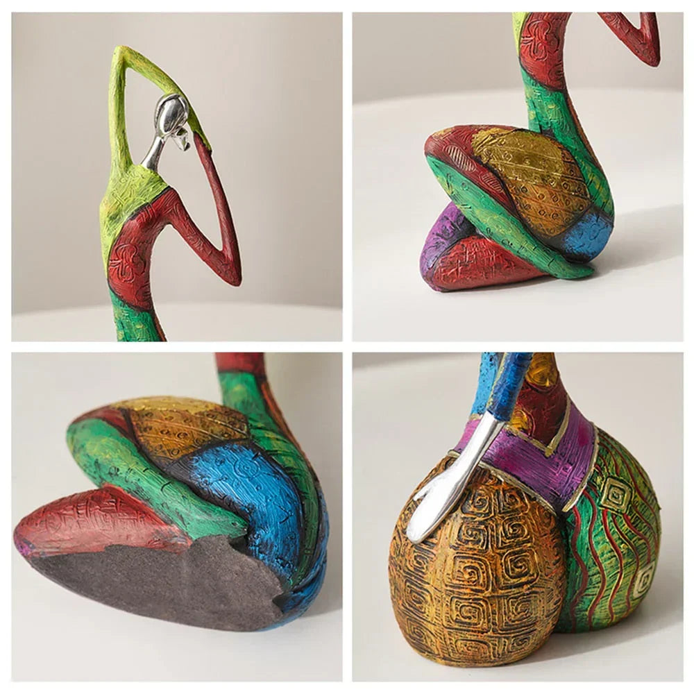 Resin Figurine Statue for Shelves Tabletop Display Home Decor Accent Piece Modern Contemporary Art Object for Living Room Bedroom Office