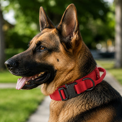 Ortekor Heavy-Duty Tactical Dog Collar for Walks & Training - Padded Handle Control for Strong Large Dogs