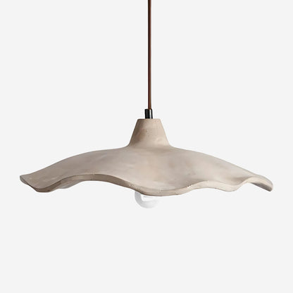 Sculptural Stone Ceiling Light 16.5 Inch Natural Beige for Dining Tables Living Rooms with Height-Adjustable Cable Warm Glow Overhead Fixtur