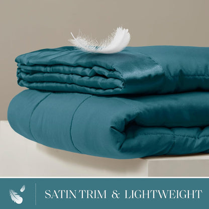 Colección Windom | Manta de plumón alternativo con tratamiento que absorbe la humedad | Cubrecama ligero y suave para todas las estaciones, ribete de satén