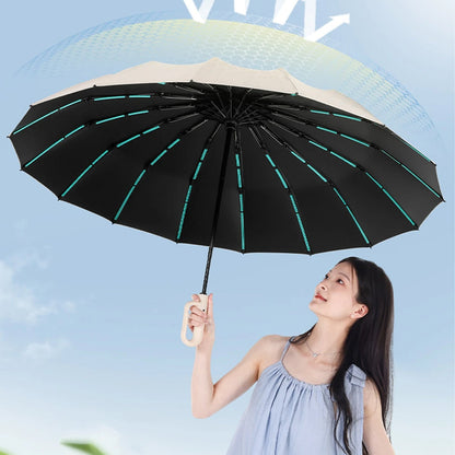 Heavy-Duty Windproof Automatic Open Umbrella with 47-Inch Canopy – Reinforced Storm Protection, One-Touch Deploy, Compact 15-Inch Fold for