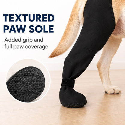 Ortekor Adjustable Dog Rear Leg Recovery Sleeve with Paw Cover - Helps Limit Licking During Post-Surgery Rest