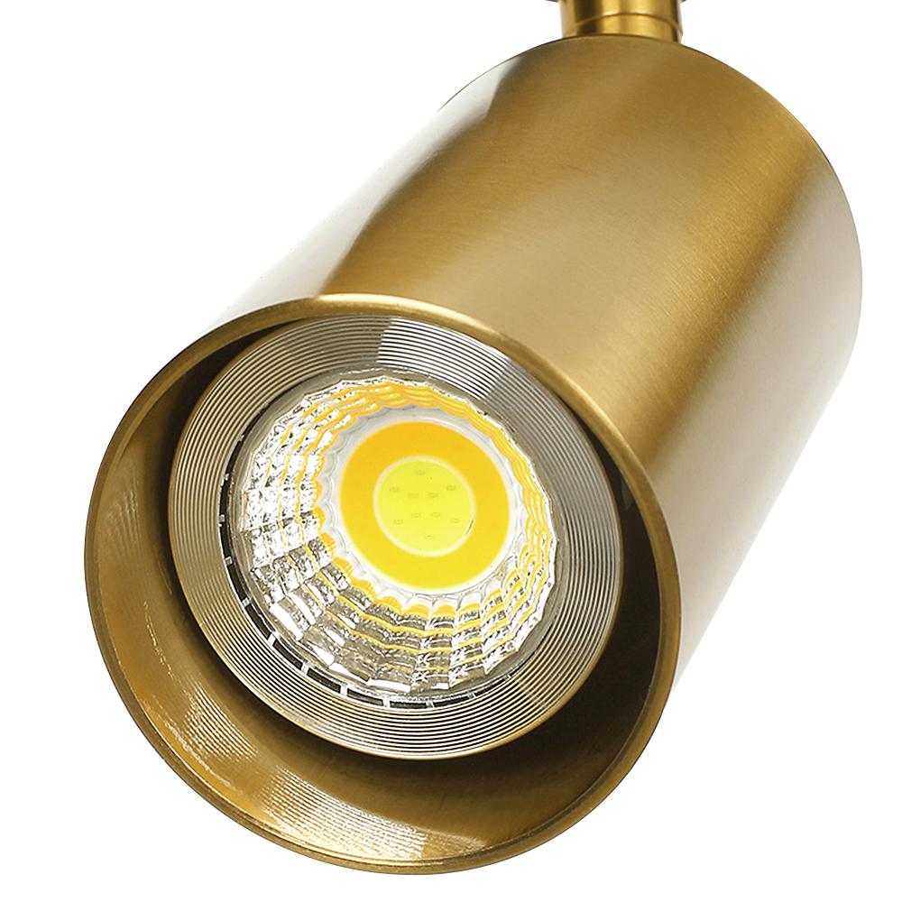 Adjustable Brass Spotlight Ceiling Light | Swivel GU10 Track Head Fixture for Kitchen, Hallway & Living Room | Modern Minimalist Gold