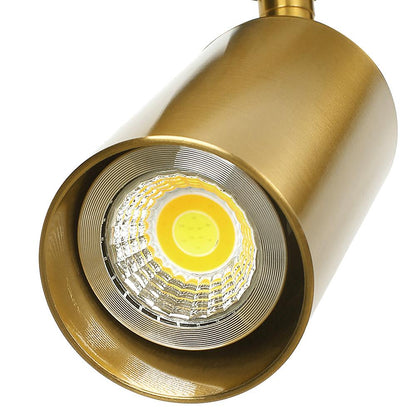 Adjustable Brass Spotlight Ceiling Light | Swivel GU10 Track Head Fixture for Kitchen, Hallway & Living Room | Modern Minimalist Gold