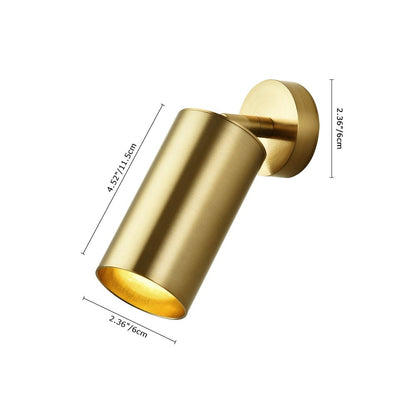 Adjustable Brass Spotlight Ceiling Light | Swivel GU10 Track Head Fixture for Kitchen, Hallway & Living Room | Modern Minimalist Gold