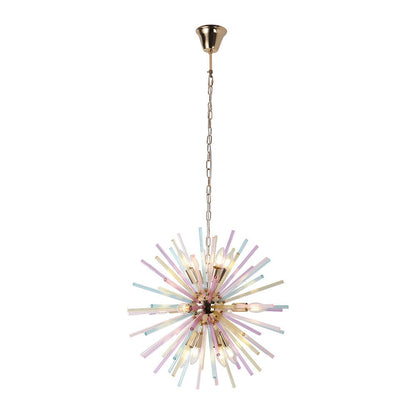 22-Inch Multi-Color Sputnik Ceiling Light with Adjustable 79-Inch Cord Dimmable Brass Fixture for Dining Room Living Room Entryway Modern St