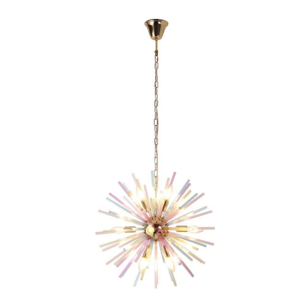 22-Inch Multi-Color Sputnik Ceiling Light with Adjustable 79-Inch Cord Dimmable Brass Fixture for Dining Room Living Room Entryway Modern St