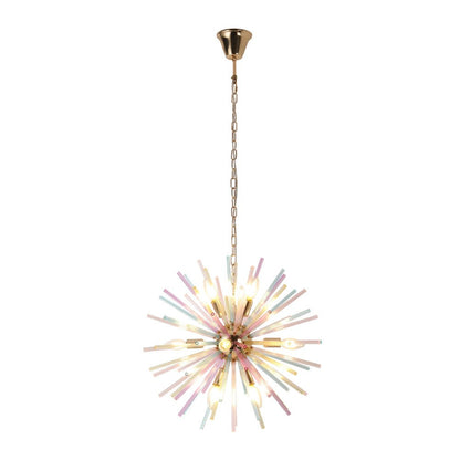22-Inch Multi-Color Sputnik Ceiling Light with Adjustable 79-Inch Cord Dimmable Brass Fixture for Dining Room Living Room Entryway Modern St