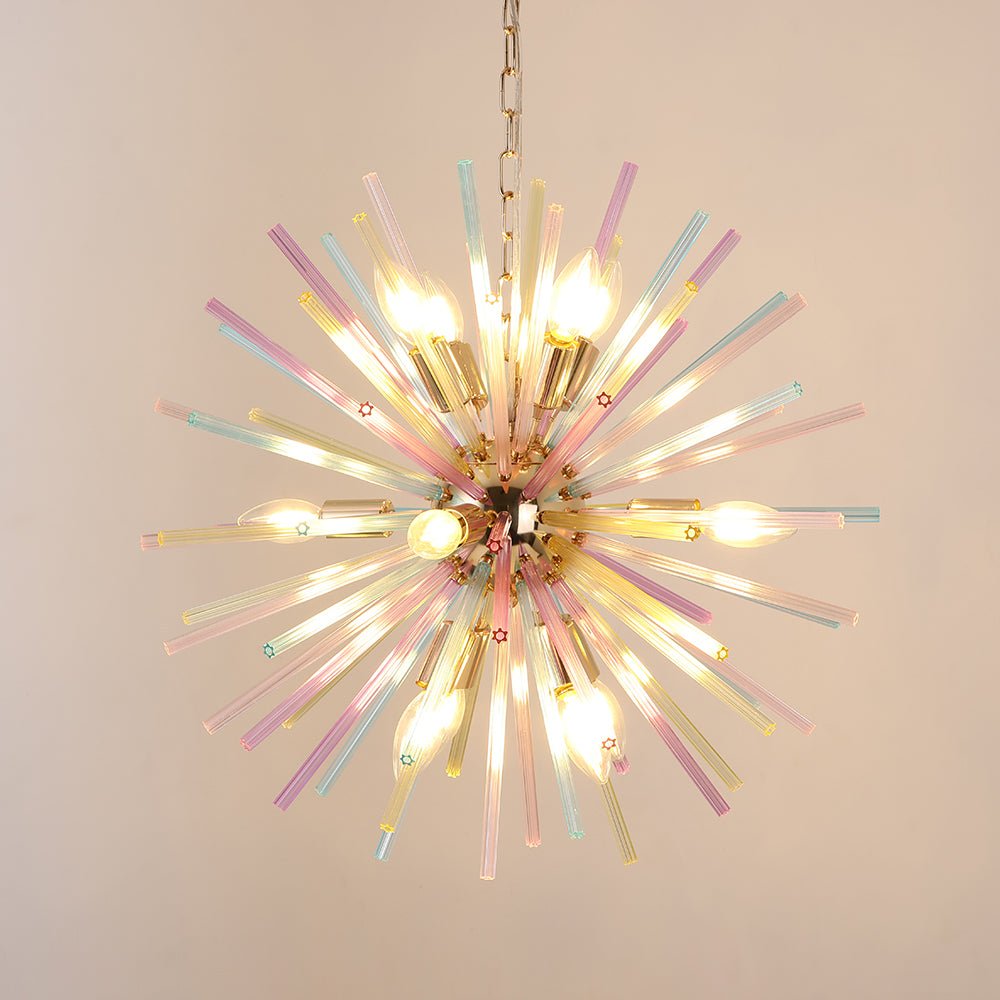 22-Inch Multi-Color Sputnik Ceiling Light with Adjustable 79-Inch Cord Dimmable Brass Fixture for Dining Room Living Room Entryway Modern St