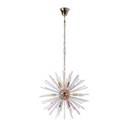 22-Inch Multi-Color Sputnik Ceiling Light with Adjustable 79-Inch Cord Dimmable Brass Fixture for Dining Room Living Room Entryway Modern St