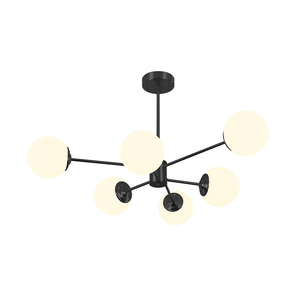 Multi-Globe Pendant Light with Adjustable Height 35 in Wide Opal Glass Ceiling Fixture for Dining Room Kitchen Island Living Room Dimmable H