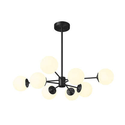 Multi-Globe Pendant Light with Adjustable Height 35 in Wide Opal Glass Ceiling Fixture for Dining Room Kitchen Island Living Room Dimmable H