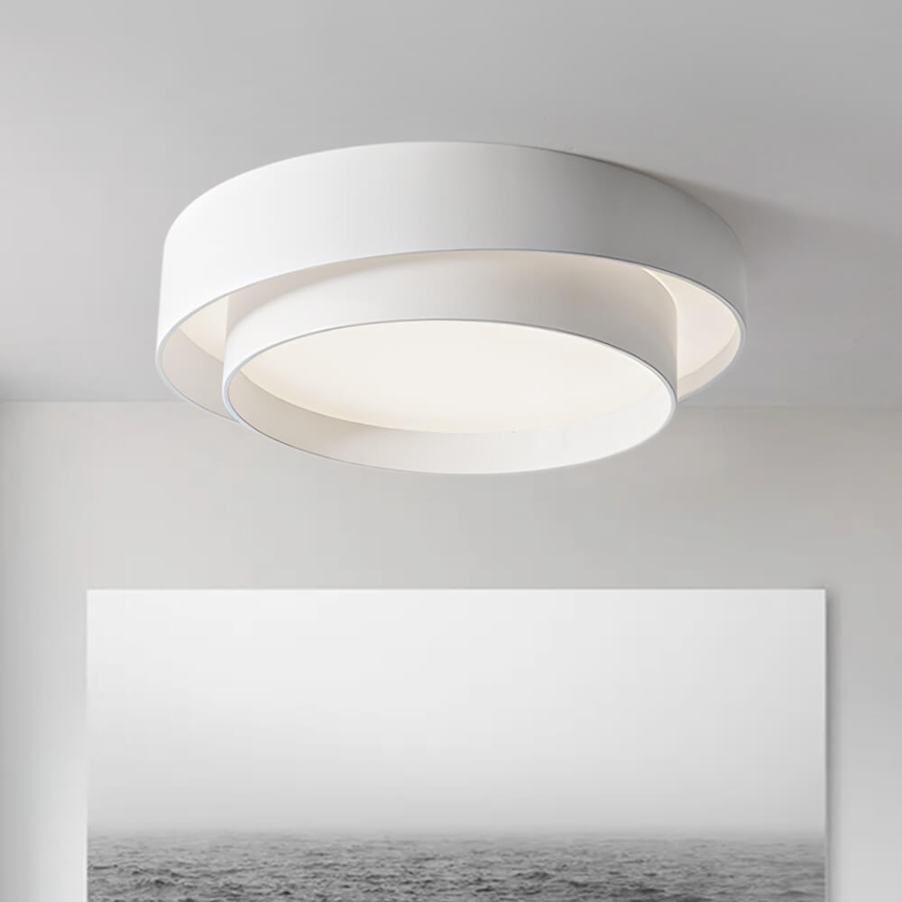 LED Flush Mount Ceiling Light 15 inch Round Metal Low Profile Fixture for Bedrooms Living Rooms Kitchens 1260 Lumens Energy Efficient Contem