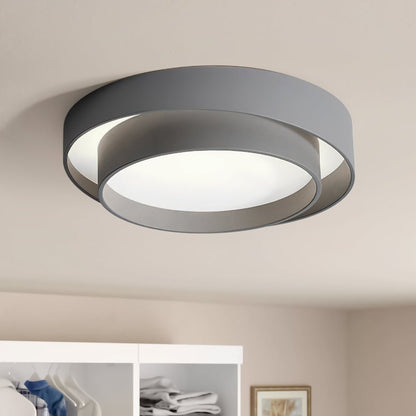 LED Flush Mount Ceiling Light 15 inch Round Metal Low Profile Fixture for Bedrooms Living Rooms Kitchens 1260 Lumens Energy Efficient Contem