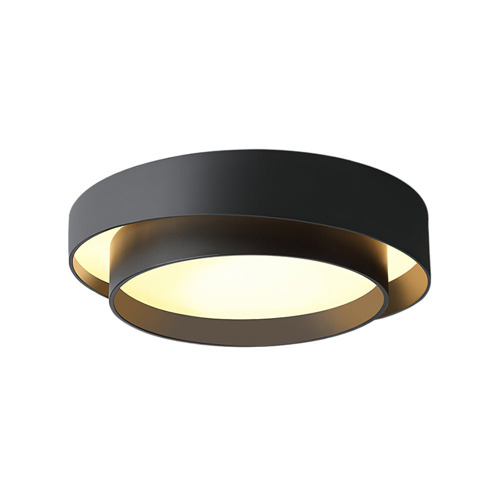 LED Flush Mount Ceiling Light 15 inch Round Metal Low Profile Fixture for Bedrooms Living Rooms Kitchens 1260 Lumens Energy Efficient Contem