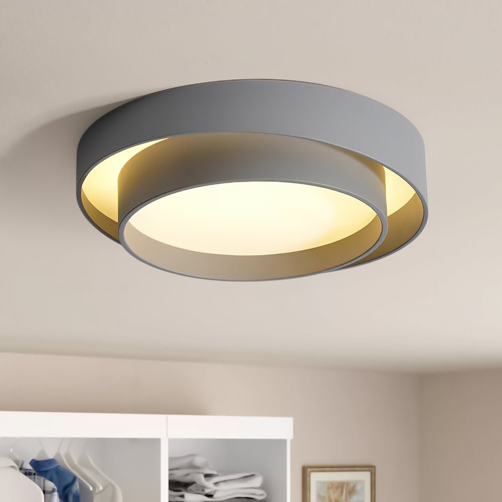 LED Flush Mount Ceiling Light 15 inch Round Metal Low Profile Fixture for Bedrooms Living Rooms Kitchens 1260 Lumens Energy Efficient Contem