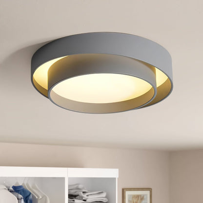 LED Flush Mount Ceiling Light 15 inch Round Metal Low Profile Fixture for Bedrooms Living Rooms Kitchens 1260 Lumens Energy Efficient Contem