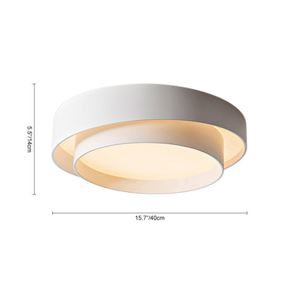 LED Flush Mount Ceiling Light 15 inch Round Metal Low Profile Fixture for Bedrooms Living Rooms Kitchens 1260 Lumens Energy Efficient Contem