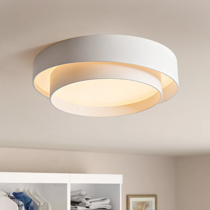 LED Flush Mount Ceiling Light 15 inch Round Metal Low Profile Fixture for Bedrooms Living Rooms Kitchens 1260 Lumens Energy Efficient Contem
