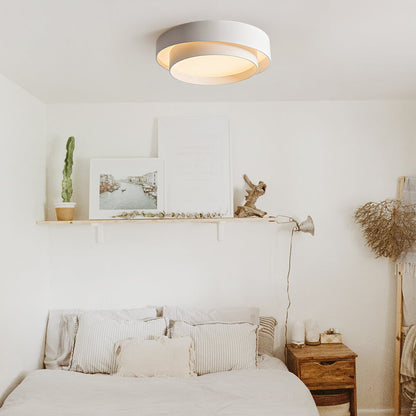 LED Flush Mount Ceiling Light 15 inch Round Metal Low Profile Fixture for Bedrooms Living Rooms Kitchens 1260 Lumens Energy Efficient Contem