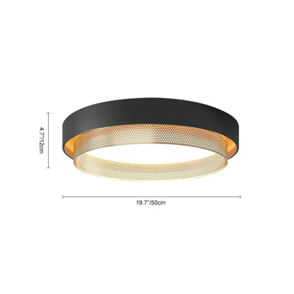 20-Inch LED Ring Ceiling Light Flush Mount Metal Black or White for Hallway Bedroom Living Room Modern Low Profile Round Fixture Integrated
