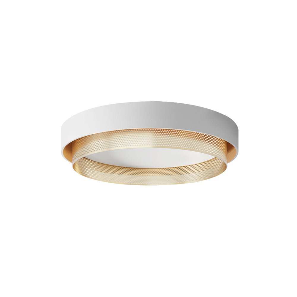 20-Inch LED Ring Ceiling Light Flush Mount Metal Black or White for Hallway Bedroom Living Room Modern Low Profile Round Fixture Integrated