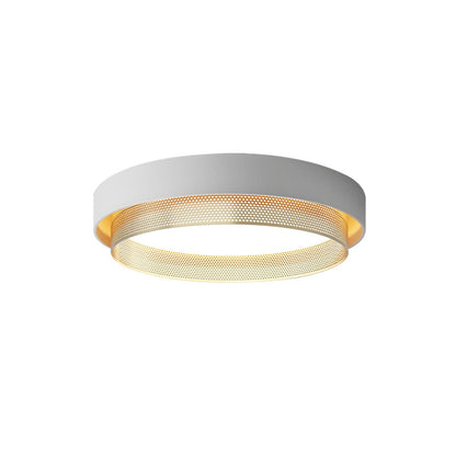 20-Inch LED Ring Ceiling Light Flush Mount Metal Black or White for Hallway Bedroom Living Room Modern Low Profile Round Fixture Integrated