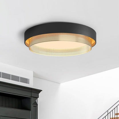 20-Inch LED Ring Ceiling Light Flush Mount Metal Black or White for Hallway Bedroom Living Room Modern Low Profile Round Fixture Integrated