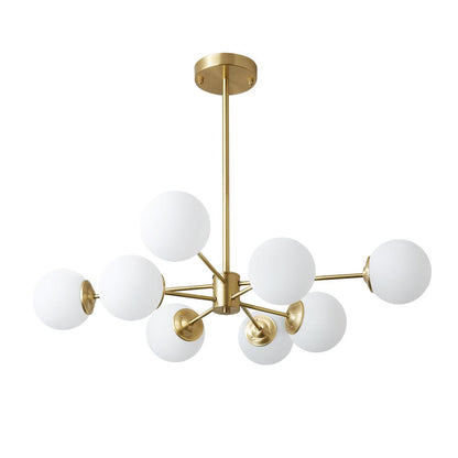 Multi-Globe Pendant Light with Adjustable Height 35 in Wide Opal Glass Ceiling Fixture for Dining Room Kitchen Island Living Room Dimmable H